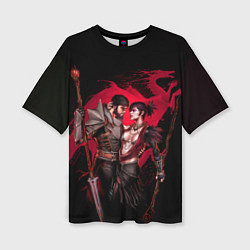 Футболка оверсайз женская Серый страж и Морриган, цвет: 3D-принт