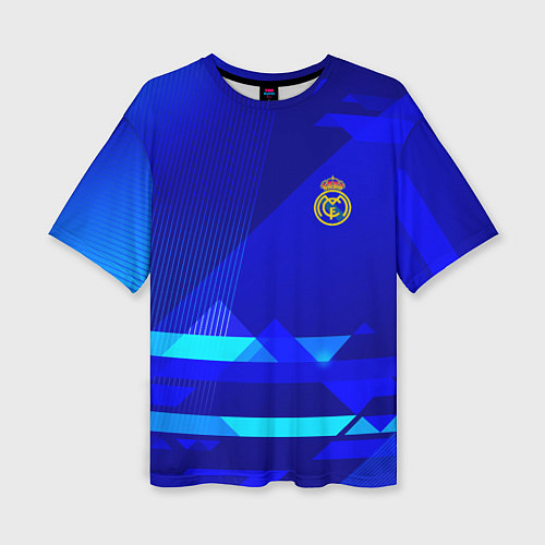 Женская футболка оверсайз Реал Мадрид фк эмблема / 3D-принт – фото 1