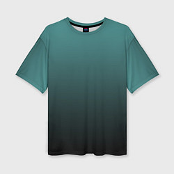 Женская футболка оверсайз Градиент зелено-черный