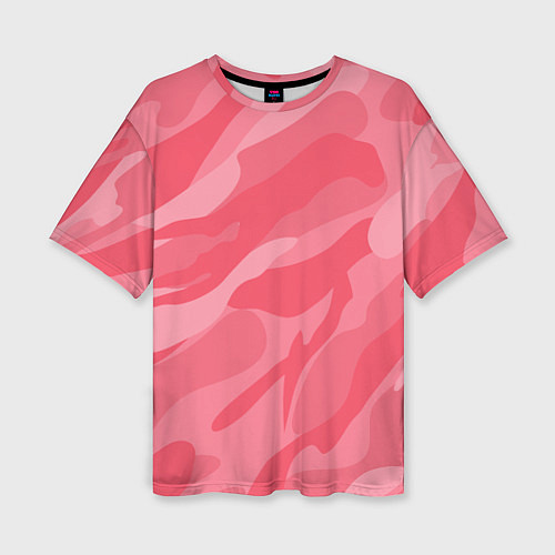 Женская футболка оверсайз Pink military / 3D-принт – фото 1