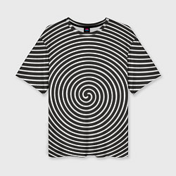 Женская футболка оверсайз Оптическая спираль