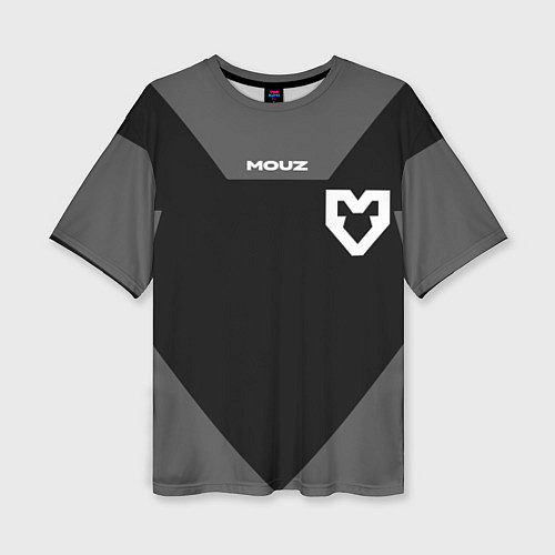 Женская футболка оверсайз Форма Mouz black / 3D-принт – фото 1