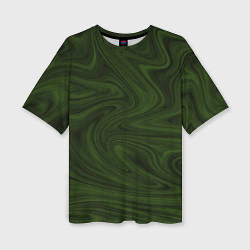 Женская футболка оверсайз Зеленое размытие абстракция / 3D-принт – фото 1