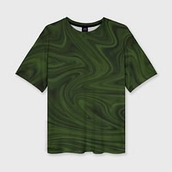 Женская футболка оверсайз Зеленое размытие абстракция