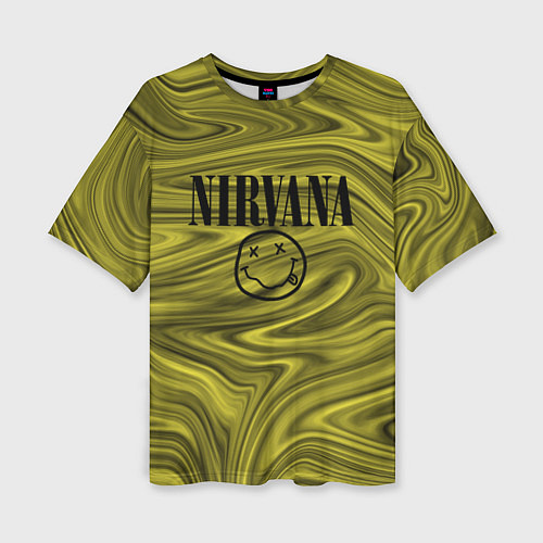 Женская футболка оверсайз Nirvana лого абстракция / 3D-принт – фото 1