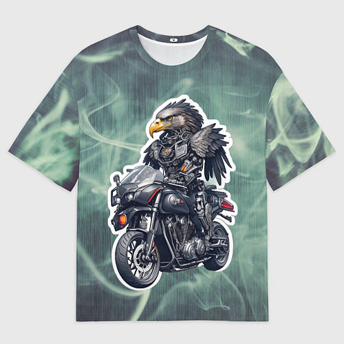 Женская футболка оверсайз Стальной орёл байкер / 3D-принт – фото 1