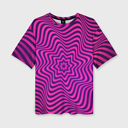 Женская футболка оверсайз Абстрактный фиолетовый узор