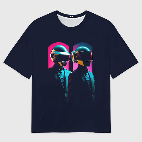 Женская футболка оверсайз Daft Punk - One more time / 3D-принт – фото 1