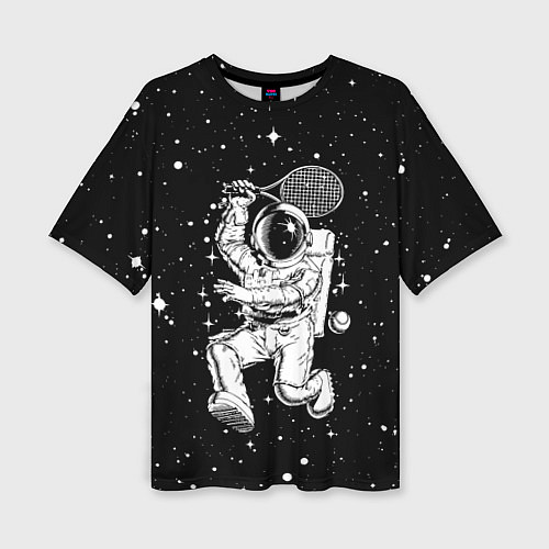 Женская футболка оверсайз Space tennis - astronaut / 3D-принт – фото 1