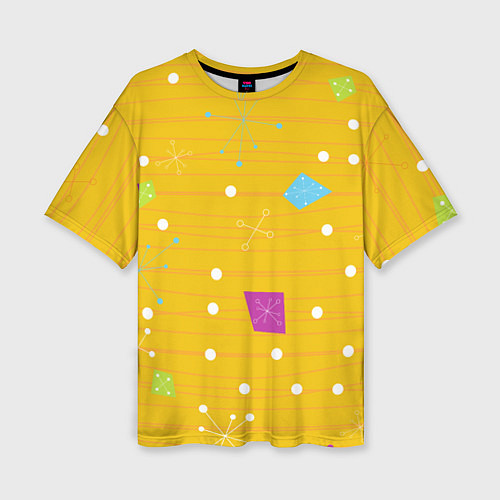 Женская футболка оверсайз Yellow abstraction / 3D-принт – фото 1