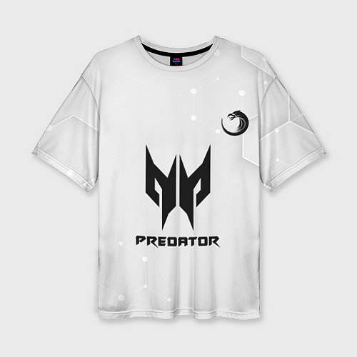 Женская футболка оверсайз TNC Predator white / 3D-принт – фото 1