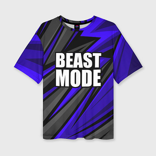 Женская футболка оверсайз Beast mode - синяя униформа / 3D-принт – фото 1