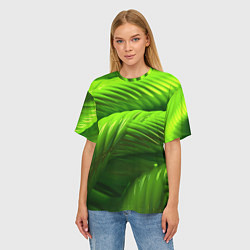 Футболка оверсайз женская Объемный зеленый канат, цвет: 3D-принт — фото 2