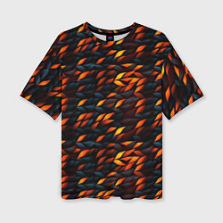 Футболка оверсайз женская Black orange texture, цвет: 3D-принт