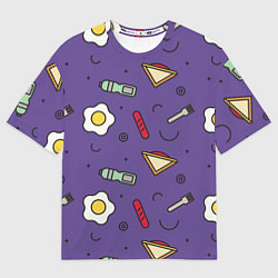 Женская футболка оверсайз Eggs breakfast
