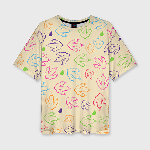 Женская футболка оверсайз Птичьи лапки / 3D-принт – фото 1