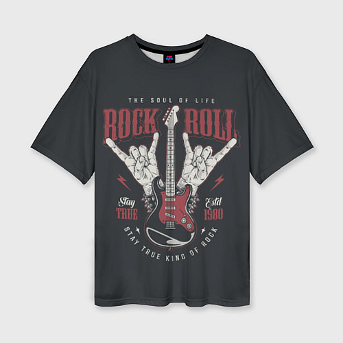 Женская футболка оверсайз Rock and roll - хой / 3D-принт – фото 1