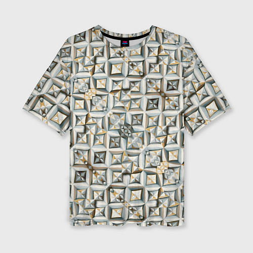 Женская футболка оверсайз Квадраты и ромбы / 3D-принт – фото 1
