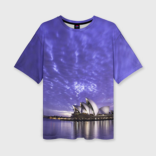 Женская футболка оверсайз Сидней в фиолетовом в закате / 3D-принт – фото 1