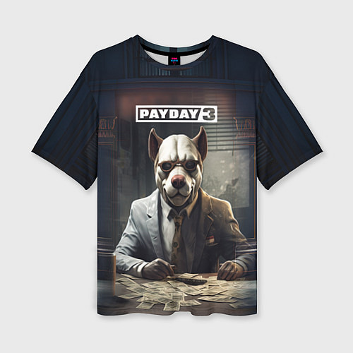 Женская футболка оверсайз Bulldog payday 3 / 3D-принт – фото 1