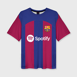 Женская футболка оверсайз ФК Барселона форма 2324 домашняя
