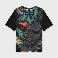 Женская футболка оверсайз Демон самурай - Они