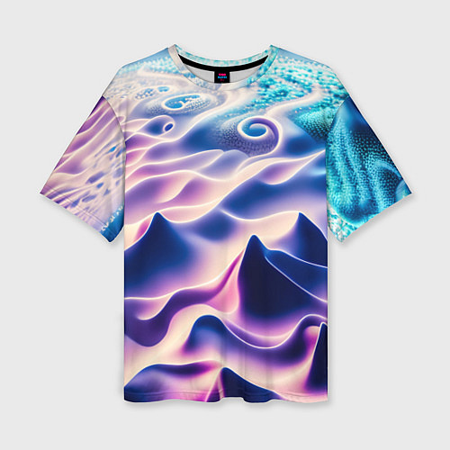 Женская футболка оверсайз Морское дно абстракция / 3D-принт – фото 1