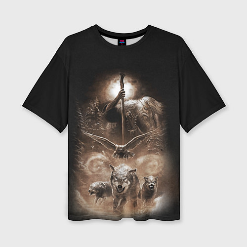 Женская футболка оверсайз Чернобог славянский бог / 3D-принт – фото 1