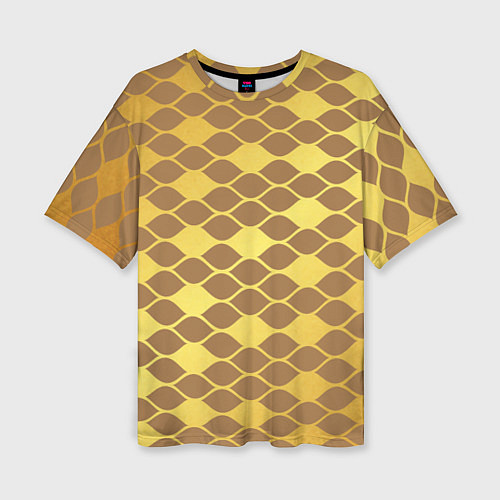 Женская футболка оверсайз Golden pattern / 3D-принт – фото 1
