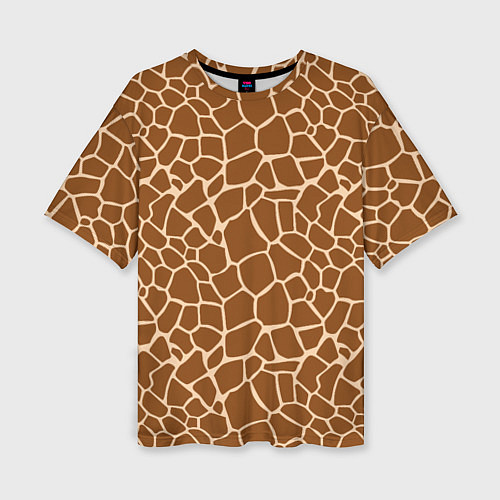 Женская футболка оверсайз Пятнистая шкура жирафа / 3D-принт – фото 1