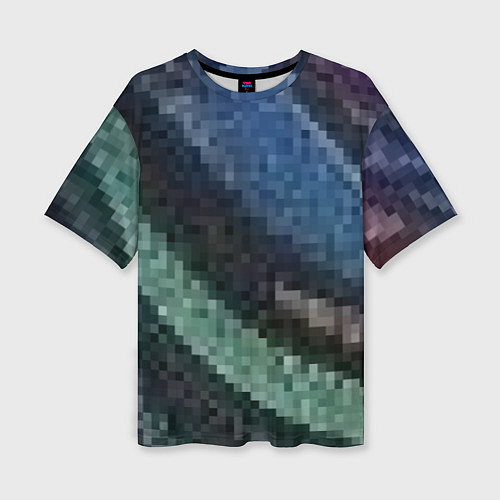 Женская футболка оверсайз Пиксельный узор / 3D-принт – фото 1