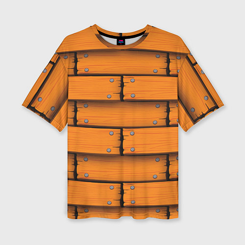 Женская футболка оверсайз Оранжевый забор / 3D-принт – фото 1