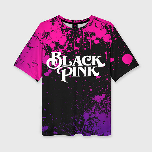 Женская футболка оверсайз Blackpink - neon / 3D-принт – фото 1