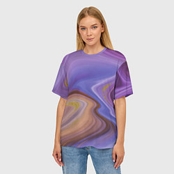 Футболка оверсайз женская Violet fantasy, цвет: 3D-принт — фото 2