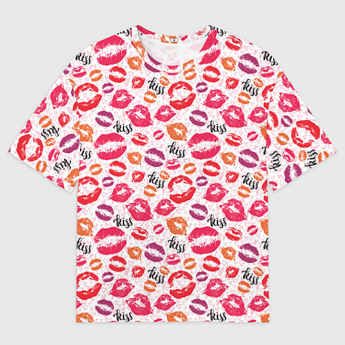 Женская футболка оверсайз Поцелуи - kiss / 3D-принт – фото 1