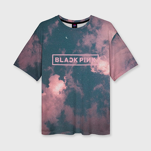 Женская футболка оверсайз Blackpink - pink clouds / 3D-принт – фото 1
