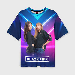 Женская футболка оверсайз Blackpink neon