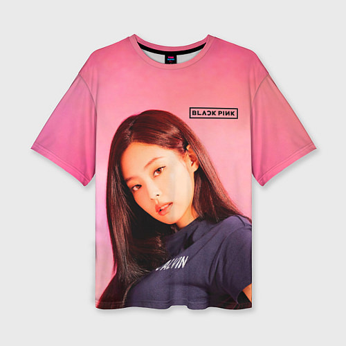 Женская футболка оверсайз Jennie Blackpink kpop / 3D-принт – фото 1