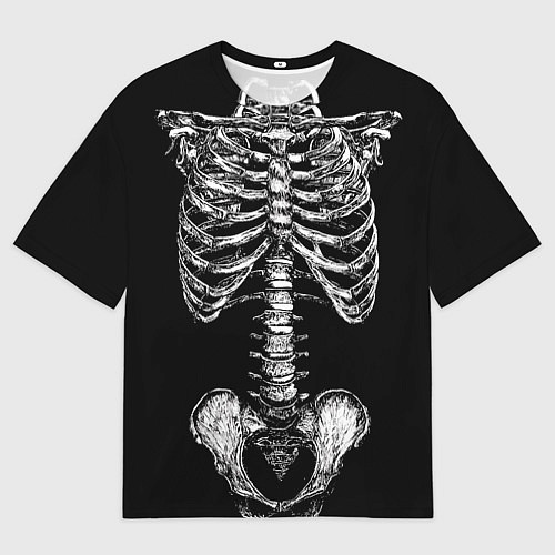 Женская футболка оверсайз Скелет человека / 3D-принт – фото 1