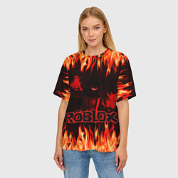 Футболка оверсайз женская Fire Roblox, цвет: 3D-принт — фото 2