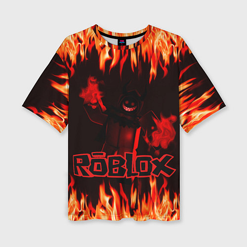 Женская футболка оверсайз Fire Roblox / 3D-принт – фото 1