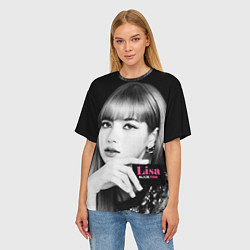 Футболка оверсайз женская Blackpink Lisa Business card, цвет: 3D-принт — фото 2