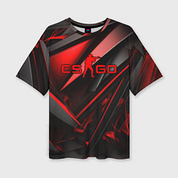 Женская футболка оверсайз CS GO black red