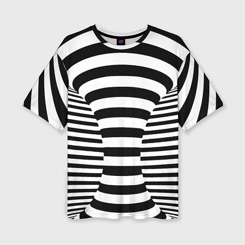 Женская футболка оверсайз Черно-белая иллюзия / 3D-принт – фото 1