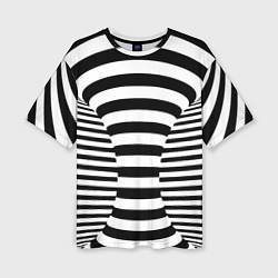 Женская футболка оверсайз Черно-белая иллюзия