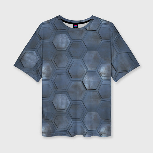 Женская футболка оверсайз Металлические плиты / 3D-принт – фото 1