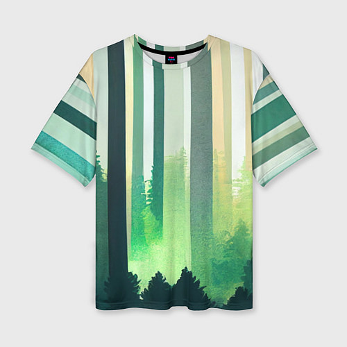 Женская футболка оверсайз Прохладный лес / 3D-принт – фото 1