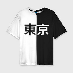 Женская футболка оверсайз Tokyo - Иероглифы
