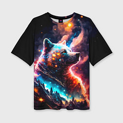 Женская футболка оверсайз Космический звездный медведь