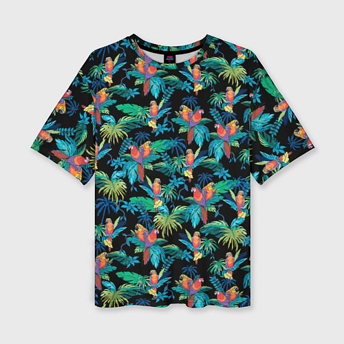 Женская футболка оверсайз Попугаи Макса Пэйна / 3D-принт – фото 1